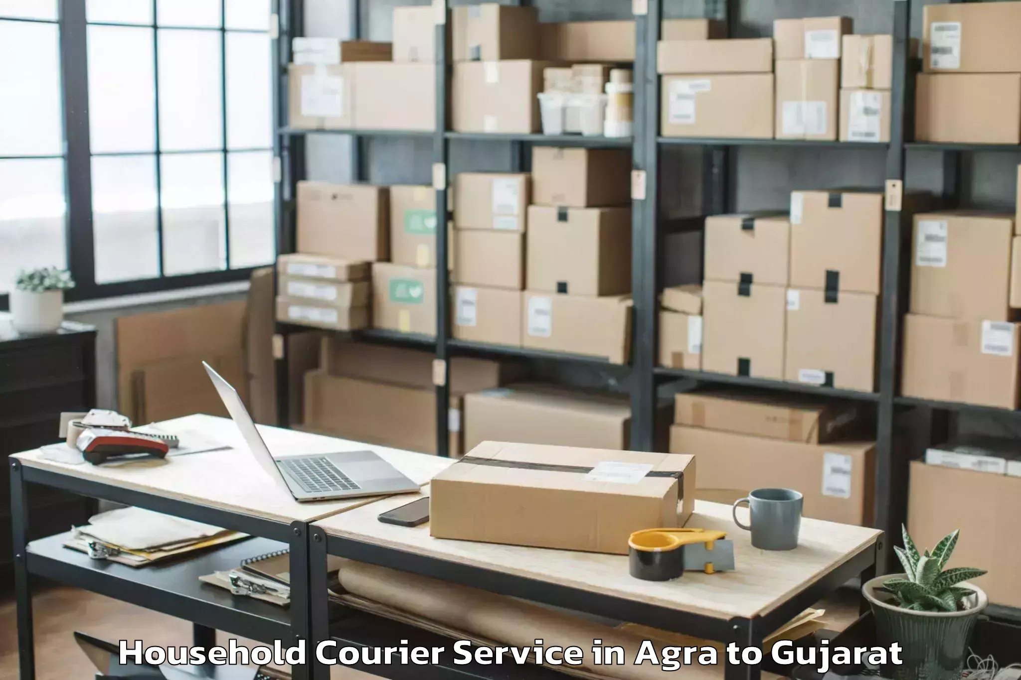 Easy Agra to Karjan Household Courier Booking